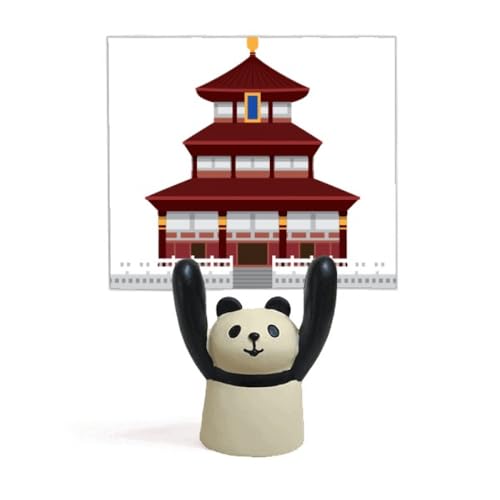 Porte-mémo panda temple chinois aux détails architecturaux minutieux