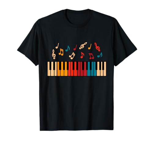 Colorido teclado de piano notas musicales Jersey Camiseta