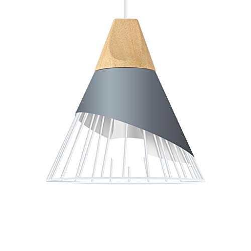 Lustre scandinave chambre luminaire suspendu bois et fer réglable plafonnier salon moderne