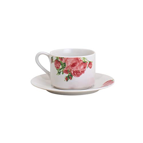 Aparelho De Jantar 20pc De Porcelana Floral Lyor Branco, Rosa E Verde No Voltagev
