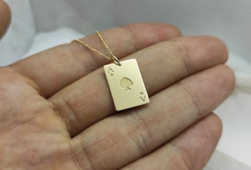 Breloque carte à jouer As de pique collier argent durable