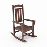 Ergonomic Outdoor Rocking Chair Made from Recycled HDPE Plastic for Porch, Patio, Deck and Garden Seating Comfort