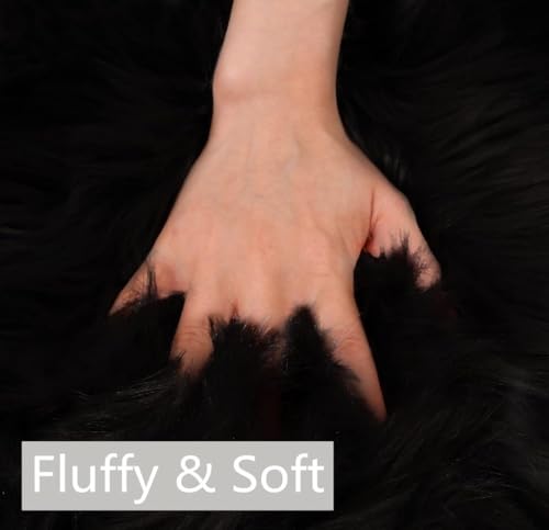 Image of VRB Dec 1 Mtr 60inch Fur White Cloth for Decoration,Baby Photoshoot Props Cloth for Decoration,Parties,Costumes, Gift Packing,Party Decor,Backdrop for Wedding mandap,Pooja (Black, 1 Mtr)