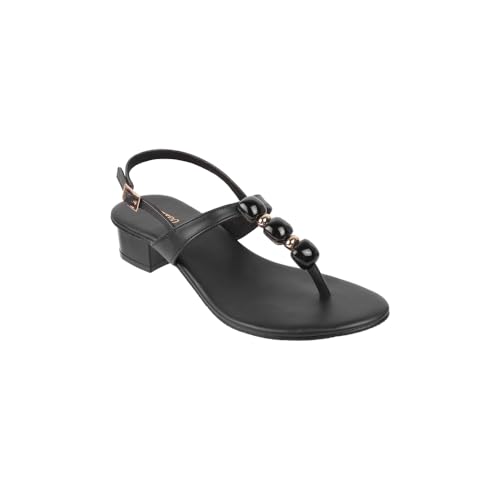 Image of Metro Women Faux Leather Beaded Thong Casual Sandals