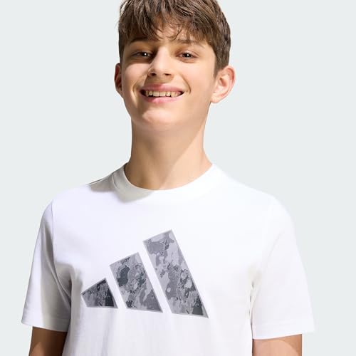adidas Unisex Kinder Camo Graphic Junior Shirt, White, 7-8 Years – Ansicht 3