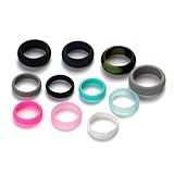 Generisch 5 Stück Silikon Fingerringe mit Glitzerpuder Dehnbar Hautfreundlich Leichte Damen und Herrenringe in Lebensmittelqualität Modische Gelenkringe für Zufällige Farbe Zufälliger Stil