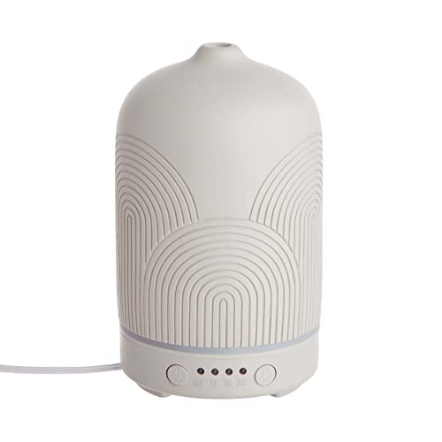 BUTLERS Aroma-Diffuser Cloud Nine - Raumerfrischer mit Keramik-Abdeckung für Duftöle - Diffusor/Luftbefeuchter für ätherische Öle mit Timer-Funktion & LED-Licht in Sieben Farben