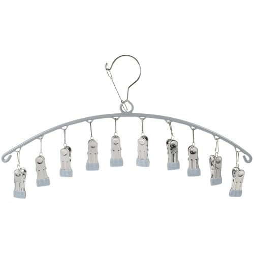 Toyvian Tendedero de Ropa Clips para Calcetines y Ropa Interior Acero Inoxidable y PP Resistente y Antiviento en Casa Todo el Año
