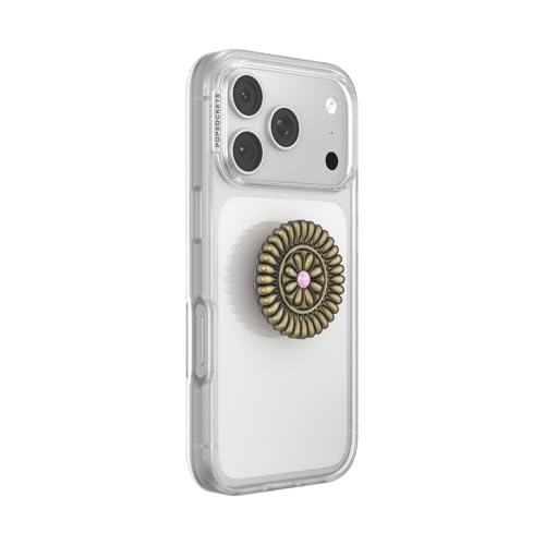 Image of PopSockets PopTop, Adhesive Phone Grip with Swappable Top, Metal - Stamped Pink
