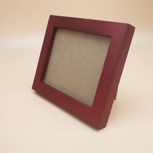 Image of 4x5 Picture Frames RED Solid Wood Frame, Plastic Panel (Film Needs to be Removed) Table or Wall.Front Window Opening 3.8x4.8 inch.