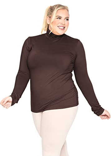 Image of Womens Turtle Neck | Long Sleeve and Sleeveless Top | Plus Size XL-7X | Tops Women White Turtleneck Women