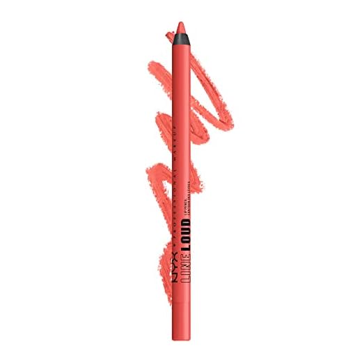 NYX PROFESSIONAL MAKEUP Line Loud Lip Liner, Longwear and Pigmented Lip Pencil with Jojoba Oil & Vitamin E - Stay Stuntin' (Midtone Bright Orange)