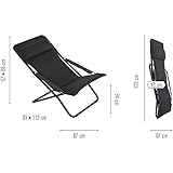Lafuma Liegestuhl, Klappbar und verstellbar, Transabed, Air Comfort, Schwarz, LFM2853-6135 - 2