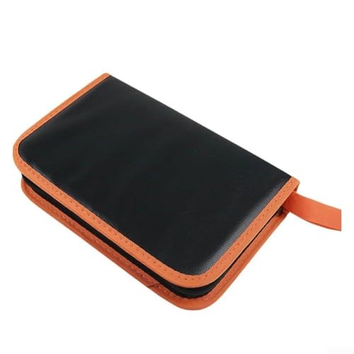 Bolsa de almacenamiento portátil para herramientas de reparación, organizador de tela Oxford resistente con diseño de múltiples bolsillos, impermeable y resistente al desgaste, negro y amarillo