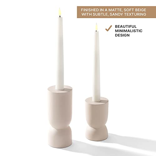 Taper Candle Holder Candlestick Holders, Set Of 2 Candle Holders, 4 And 6 Inch Tall, Neutral Cream, Modern Candle Holders For Table Centerpiece Wedding Home Decor… #TOP3