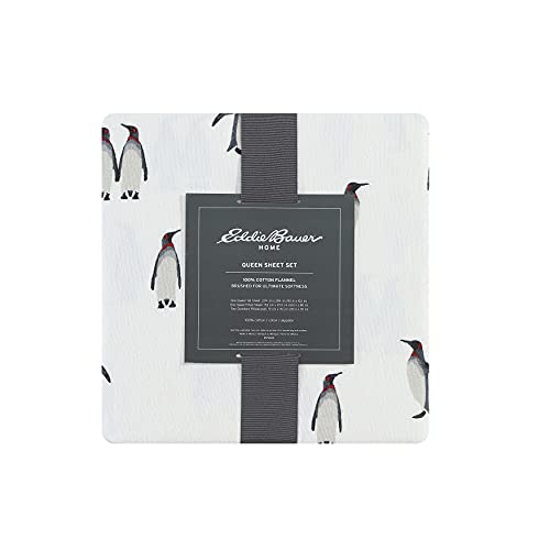 Image of Eddie Bauer - Flannel Sheets Twin Size, Anti-Pilling & Wrinkle Resistant Cotton, Touchably Soft for All-Season Comfort - Bed Sheets with Matching Pillowcases & Fitted Sheet (Rookeries Grey)