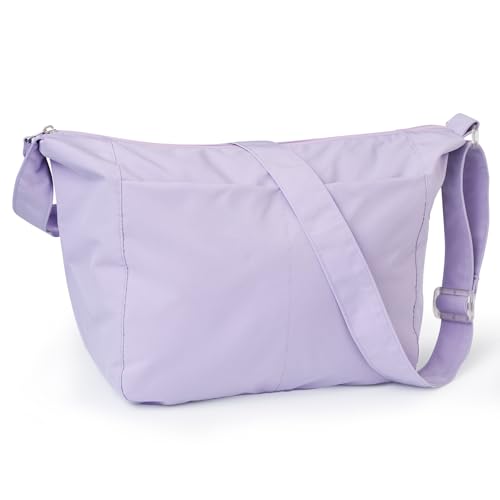 Image of Lily queen Lightweight Crossbody Bag for Women Nylon Casual Shoulder Hobo Bags, Purple, 11 x 10 x 5.5 inches, Casual