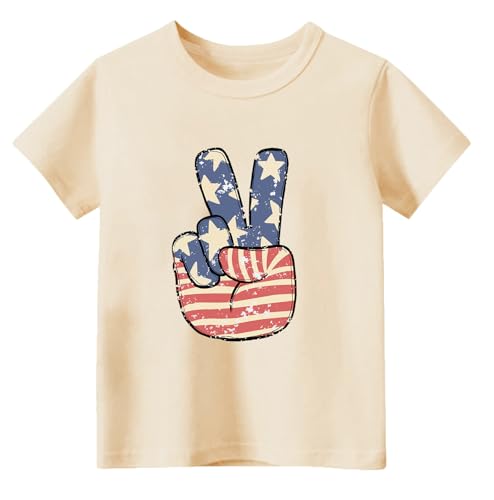 Boys American Flag Shirts 4th of July T-Shirt Toddler Girls Patriotic Independence Day Tops Tees 2-7 Years