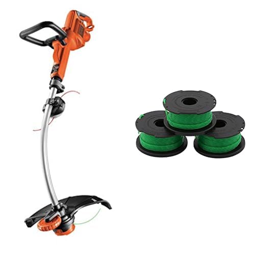 BLACK+DECKER Coupe-Bordures Filaire 900W & Lot de 3 Bobines de Rechange pour Coupe-Bordures, Bobine Reflex Plus A Déroulement Automatique, 3 x 6 m de Fil en...