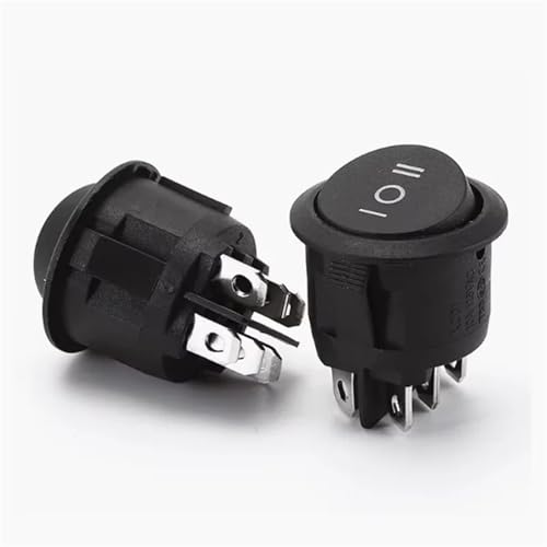 Interruptor basculante redondo KCD1-206 para solucionar fallos de encendido en sistemas de 6 pines