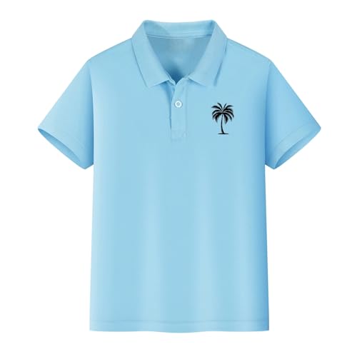 Boys Girls Kids Casual 𝐏𝐨𝐥𝐨 T-Shirt, Short Sleeve Lapel Button Up Tee, Summer Athletic Comfort Clothes for Children4