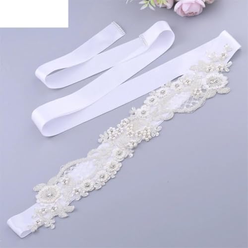 Women's Belts Pearl Beaded Flower Cocktail Evening Dress Lace Waist Wedding Bride Accessories3