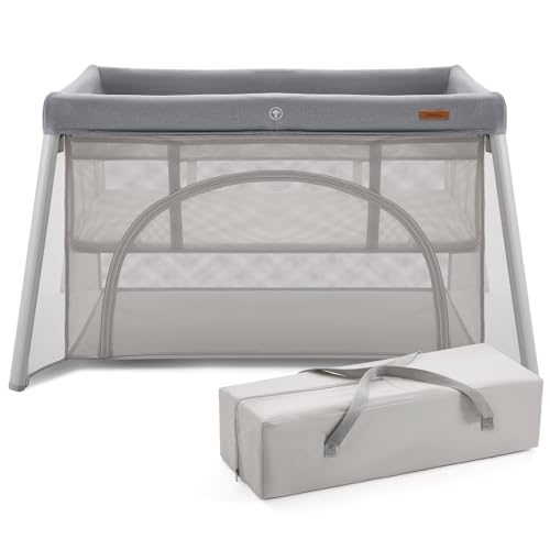 HARPPA Travel Crib with Comfy Mattress, Lightweight Portable Crib Requires