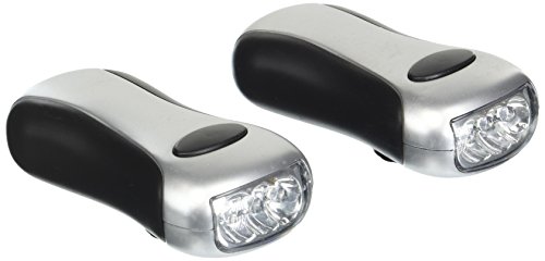 Mitaki ELCRANK2 Japan 2pc Wind-up Flashlight Set [Kitchen], Black/Silver