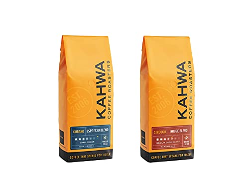 Kahwa Cuban Coffee Beans, Cubano Dark Roast Espresso Blend