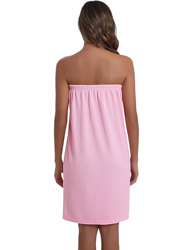 Image of Ekouaer Waffle Robes For Women Bath Wraps Lightweight Knee Length Soft Shower Robe with Pocket S-L