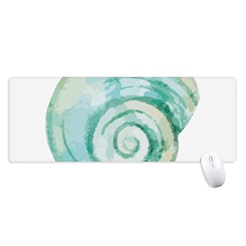 Alfombrilla de ratón azul Snail Marine Life grande antideslizante con bordes cosidos de oficina