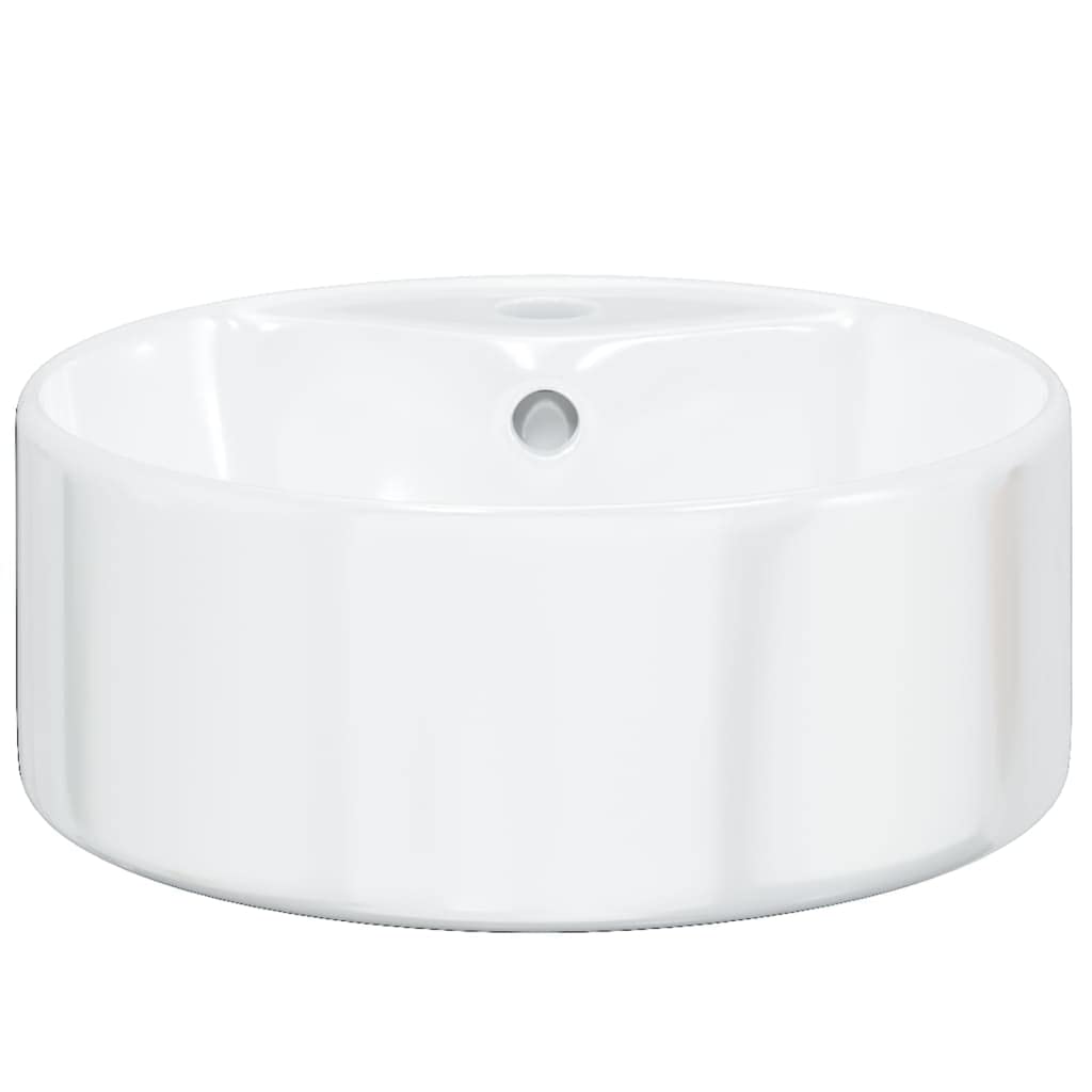Generisch Waschbecken Weiß 40x14,5 cm Keramik Rund,Heimwerkerbedarf,Sanitärbedarf,Sanitärkeramik & Armaturen,Waschbecken & Spülen,Badezimmer-Waschbecken,10.45KG,153339