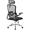 Ergonomic Office Chair,Desk Chair with Lumbar Support, Flip-up 3D Armrest Computer Chair with Headrest, Adjustable Height and 360° Rotation Home Chair