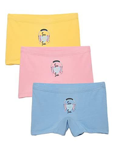 Image of mackly Girls Boxers (Pack of 3) - Cotton Boxer Shorts, Seamless Comfort, Mid Waist Boyshorts Panties