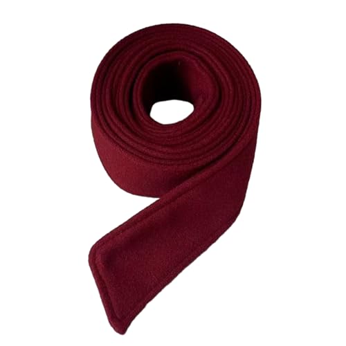 Waist Belt Women Woolen Coat Belt Brushed Plush Decorate Length Adjustable Coat Corset Double-Sided Waist Belt Burgundy
