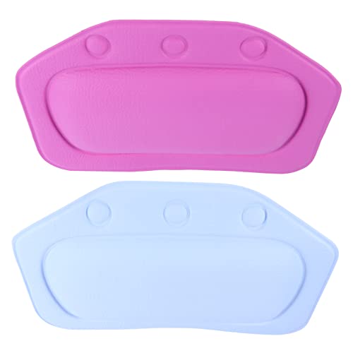 Baluue 2 Pack Suction Cup Bath Pillow Back Head Support Tub Pillow for Full Relaxation Luxury Spa Bath Cushion Odor-