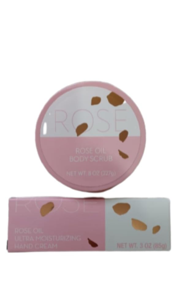 Rose Oil Body Scrub 2 Pack each 8oz (Hand Cream and Scrub)
