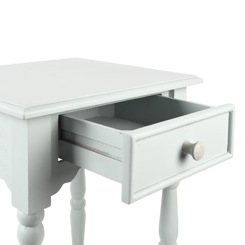 Decor Therapy Jane Nightstand Side Table with a Drawer, Shelf, Traditional Design, Ice Blue 17" D x 14" W x 26" H by Decor Therapy - Image 3