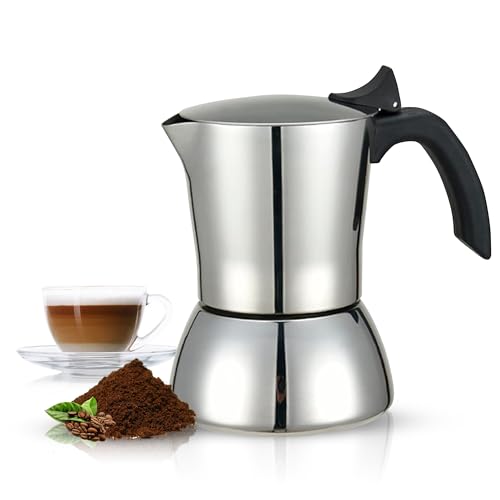 CUPERINOX| Cafetera inoxidable Deluxe |Cafetera italiana 6 tazas | cafetera italiana inducción...