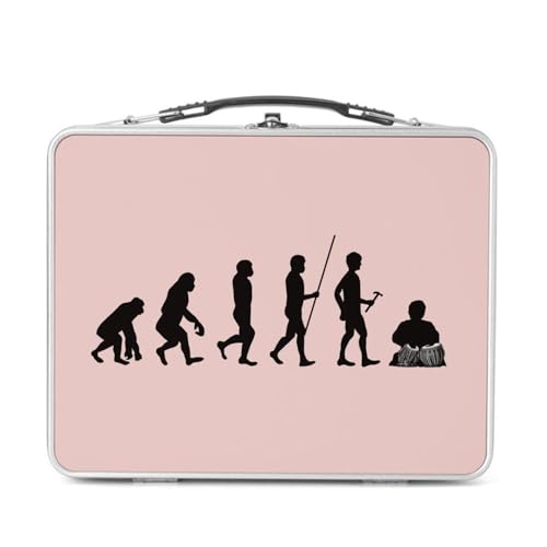 Fabulous Lunch Box Métal Argenté pour Sandwich et Snack - Evolution Tabla Inde Musique Instrument Musicien - Boîte à Goûter Aluminium Gamelle Rigide Style Rétro Imprimée en France