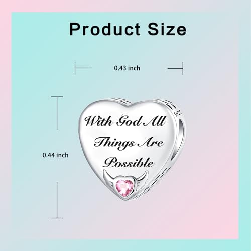 Image of LUXILLA Love You Best Friend Grandma Wife Heart Charm 925 Sterling Silver Charms Fit for Bracelets Necklace Jewelry Gift for Women
