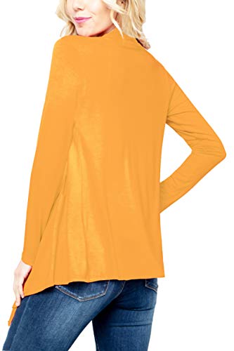 Image of Women's Drape Front Open Cardigan Long Sleeve (S-2X, Made in USA)