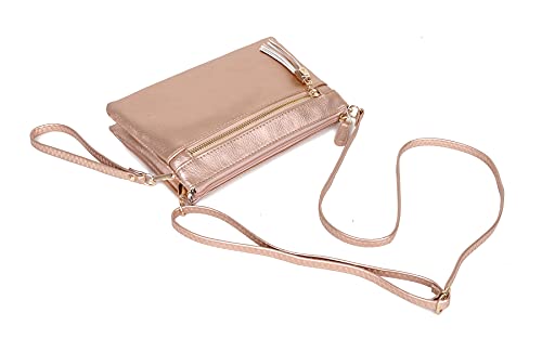 Image of Solene Women's Lightweight Multi Compartment Wristlet Clutch Wallet Crossbody Bag