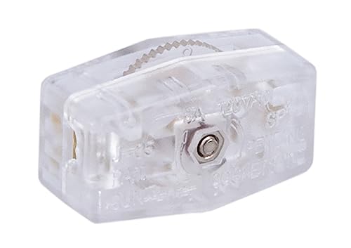 B&P Lamp® Clear Silver Inline Rotary Cord Switch for 18/2 SPT-1 Lamp Cord