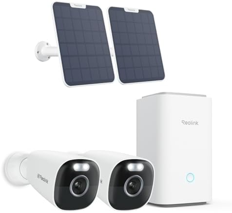 2X Argus Eco Ultra with Solar Panel and Home Hub, 4K Solar Security Cameras Wireless Outdoor, Color Night Vision, 2.4/5GHz Wi-Fi, AI Detection, Local Storage, No Monthly Fee