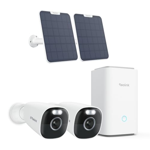 REOLINK 2X Argus Eco Ultra with Solar Panel and Home Hub, 4K Solar Security Cameras Wireless Outdoor, Color Night Vision, 2.4/5GHz Wi-Fi, AI Detection