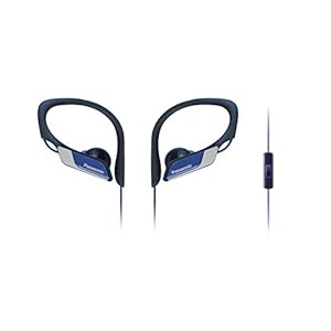 Panasonic RP-HS35ME-A Sport Kopfhörer – Headset für Mobiletelefonie, wechselbare Pass-Stücke (S/M/L), IPX2 Schutz, Clip…