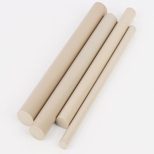 TIHONORI 1 Piece PEEK Rod Round Bar Dia 25mm–40mm Length 400mm, Polyether Ether Ketone Plastic Rod, Engineering Plastic for CNC Machining, Industrial Applications,40mm