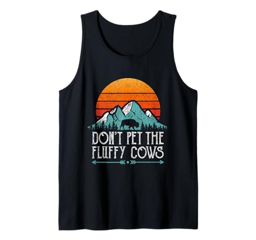 Do Not Pet The Fluffy Cows Camisa divertida de bisonte Buffalo Retro Camiseta sin Mangas