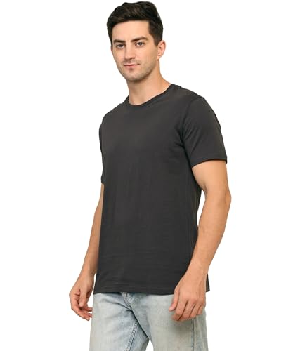 Image of Unisex Round Neck Plain T-Shirt | Combed Bio-Washed Ring Spun Cotton for Men & Women, Short Sleeves